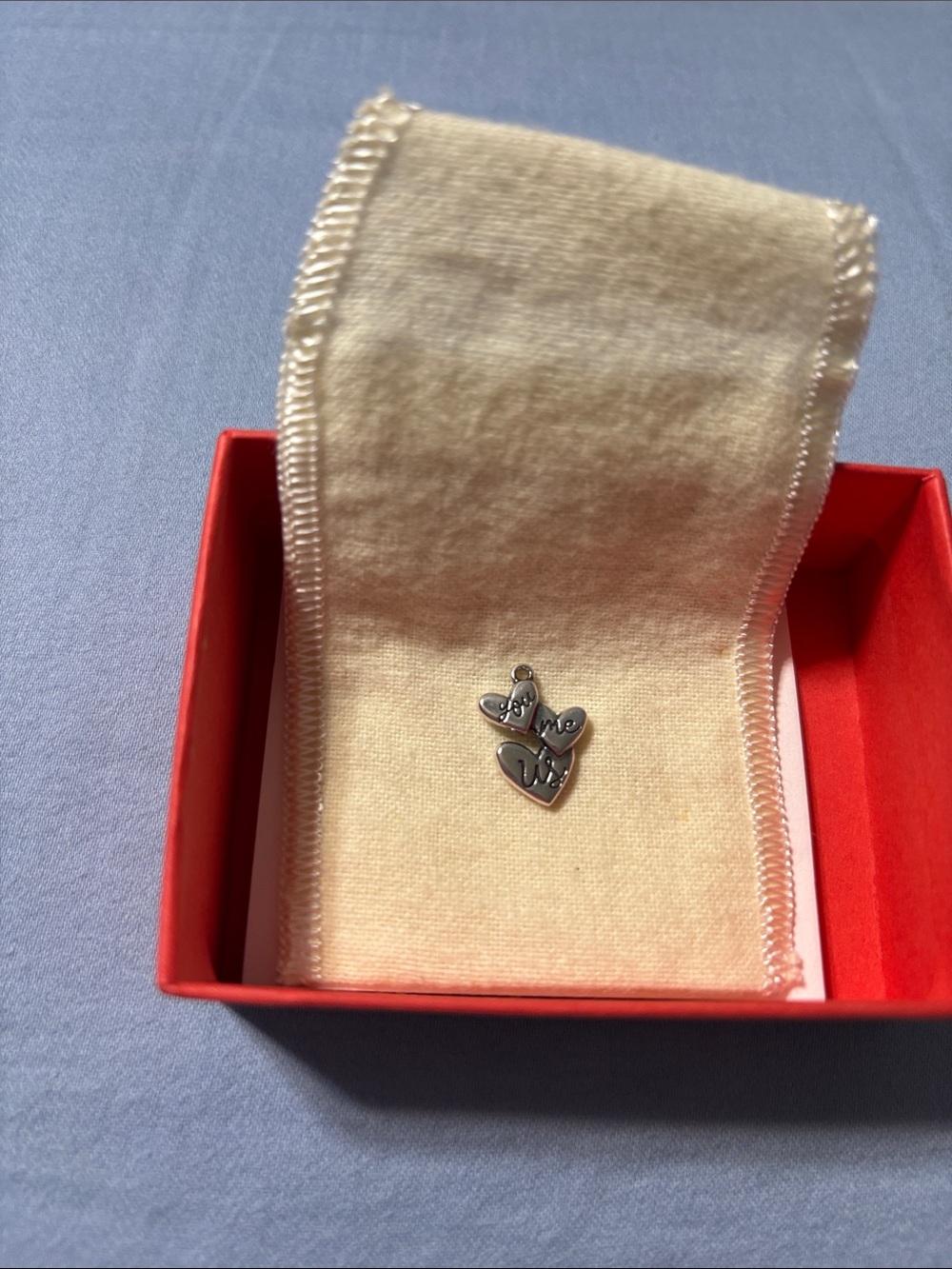 Silver Heart Butterfly Charm —You me Us - Silver Tone